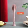 Portable Wheat Straw Travel Cutlery Set Detachable Eco Friendly Tableware For Camping And Picnic 7