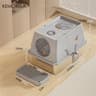KEMORELA Extra Large Stainless Steel Litter Box With Lid HighSided Enclosure And Scoop 8