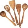 Wooden Kitchen Utensil Set With Holder  Spatulas Spoons Salad Fork And Stirring Tools For Cooking A 8