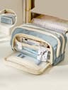 Large Capacity Canvas Organizer MultiLayer Storage Bag With Durable Zipper And Stylish Colors Porta 10