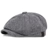 Mens Vintage Striped Herringbone Octagonal Beret Hat 9