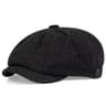Mens Vintage Striped Herringbone Octagonal Beret Hat 8