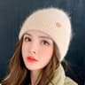 Womens Winter Windproof Layered Knitted Beanie Hat 11