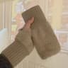 Womens Windproof Knitted Half Finger Gloves 8