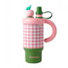 New Intelligent Checkered Stainless Steel Coffee Cup  Portable Insulated Straw Cup With HighAppeara 6
