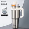 Summer New Style Portable Ice King Coffee Cup  LargeCapacity OneClick Opening With Straw Insulated  6