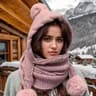 Womens Winter Hat Scarf Set  Thermal Wool Pom Beanie  Balaclava For Extreme Cold Versatile Knitted  8