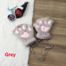 Cute Cat Claw Winter Half Finger Gloves  Thick Fluffy Bear Paw Plush Fingerless Mittens For Women A 11