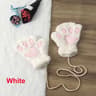 Cute Cat Claw Winter Half Finger Gloves  Thick Fluffy Bear Paw Plush Fingerless Mittens For Women A 18