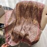 Luxury Leopard Print Satin Square Scarf  Headband Set  2756x2756in Fashion Hair Band Neckerchief  W 8