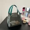 Large Capacity Mesh Travel And Cosmetic Zipper Pouch With Handle 7