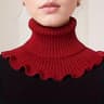Black And White Knitted Neck Scarf For Women  Soft Thick Warm False Turtleneck With Elegant Ruffle  13