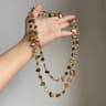Antique Bohemian Shell Beaded Necklace Double Layer Long Pendant Style Colorful Stackable Statement 7