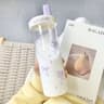 Cute Bowknot Straw Water Bottle Cup With Lid Large Capacity Plastic Tumbler For Juice Milk Bubble T 11