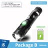 HighPower Zoomable LED Flashlight With USB Rechargeable Battery And 4 Lighting Modes 6