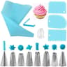 Silicone Piping Bags And Stainless Steel Piping Tips Cake Decorating Kit 7