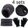 Winter Warm Velvet Hat Scarf And Gloves Set 24pcs For Men And Women 8