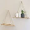 TINSOL WallHanging Wooden Flower Pot Storage Rack With Rope 6