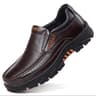 Genuine Leather Mens Slip On Loafers Thick Sole Cowhide Casual Work Shoes 6