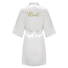 Grass Green Satin Bridal Party Robes With White Letter Bridesmaid Style 11