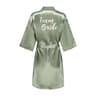 Grass Green Satin Bridal Party Robes With White Letter Bridesmaid Style 14