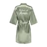 Grass Green Satin Bridal Party Robes With White Letter Bridesmaid Style 19