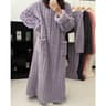 Womens Winter Coral Velvet Jacquard Sleepwear Gown Warm Loungewear 6
