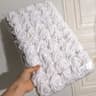50Pack White PE Rose Artificial Flower Heads With Stems For DIY Decor 7