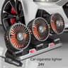 360 Adjustable TripleHead Car Fan 2Speed USB12V24V Silent Air Circulation Fan 12