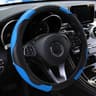 PU Carbon Fiber Leather Steering Wheel Cover For 145  15 In Cars No Inner Ring 15