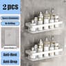 NoDrill Aluminum Bathroom Corner Shelf Wall Mounted Storage Rack 19