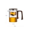 Magnetic Tea Separation Glass Teapot With One Click Water Control And Wooden Handle 9