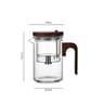 Magnetic Tea Separation Glass Teapot With One Click Water Control And Wooden Handle 11