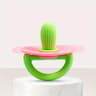 Soft Silicone PacifierStyle Baby Teether Ring With Massage Dot 12