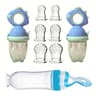 9Piece Silicone Baby Feeding Set With Dinosaur Rotating Fruit Feeder Squeeze Bottle And SML Silicon 7