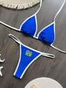Brazil Flag Embroidery Contrast Bikini Set Women Swimwear 6