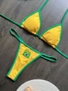 Brazil Flag Embroidery Contrast Bikini Set Women Swimwear 8