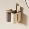 NoHole Wall Mounted Toothbrush Storage Rack With Mouthwash Cup  Bathroom Organizer  Toothbrush Hold 7