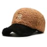 Trendy Lambswool Baseball Cap With Big Letter Embroidery For Winter Comfort 12