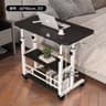 DoubleLayer Movable Office Desk With Storage Shelf  Adjustable Bedside Laptop Table For Home And Wo 9