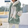 Womens Oversized Plush Hooded Zip Jacket With Pockets Cozy Winter Streetwear Coat 9