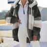 Womens Oversized Plush Hooded Zip Jacket With Pockets Cozy Winter Streetwear Coat 10