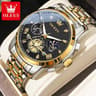 OLEVS Luxury Chronograph Moon Phase Watch Multifunction Quartz Waterproof Business Wristwatch For M 12