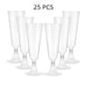 25 Pack Disposable Champagne And Cocktail Glasses Gold Rim Plastic Party Drinkware 7