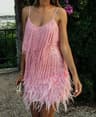 Colorful Sequin Feather Dress Sleeveless Feather Patchwork Dress Sparkly Womens Party Sequin Dress 9
