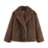 Elegant Faux Fur Coat Women Fluffy Winter Faux Fur Jacket Long Sleeve Lapel Fluffy Fur Coat 24