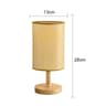 LED Hessian Wood Bedside Lamp USB Table Reading Light 6