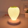 USB Rechargeable Strawberry Night Light Soft Silicone Touch Lamp For Kids Bedroom Decor 7