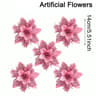 Glitter Artificial Christmas Flowers Tree Ornaments For Festive Holiday Decor 7