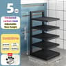Adjustable Stainless Steel Pot Rack Organizer Multi Layer Pan And Lid Storage Stand 9